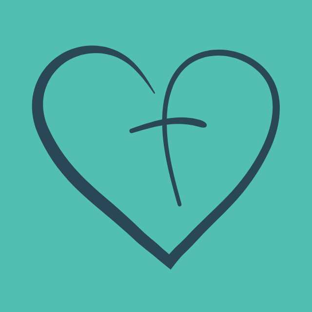 Hand-drawn heart with the word 'Hope' written inside, on a teal background.