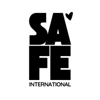 SAFE International logo with the letters 'SA' and 'FE' stacked and a small heart above 'FE'.