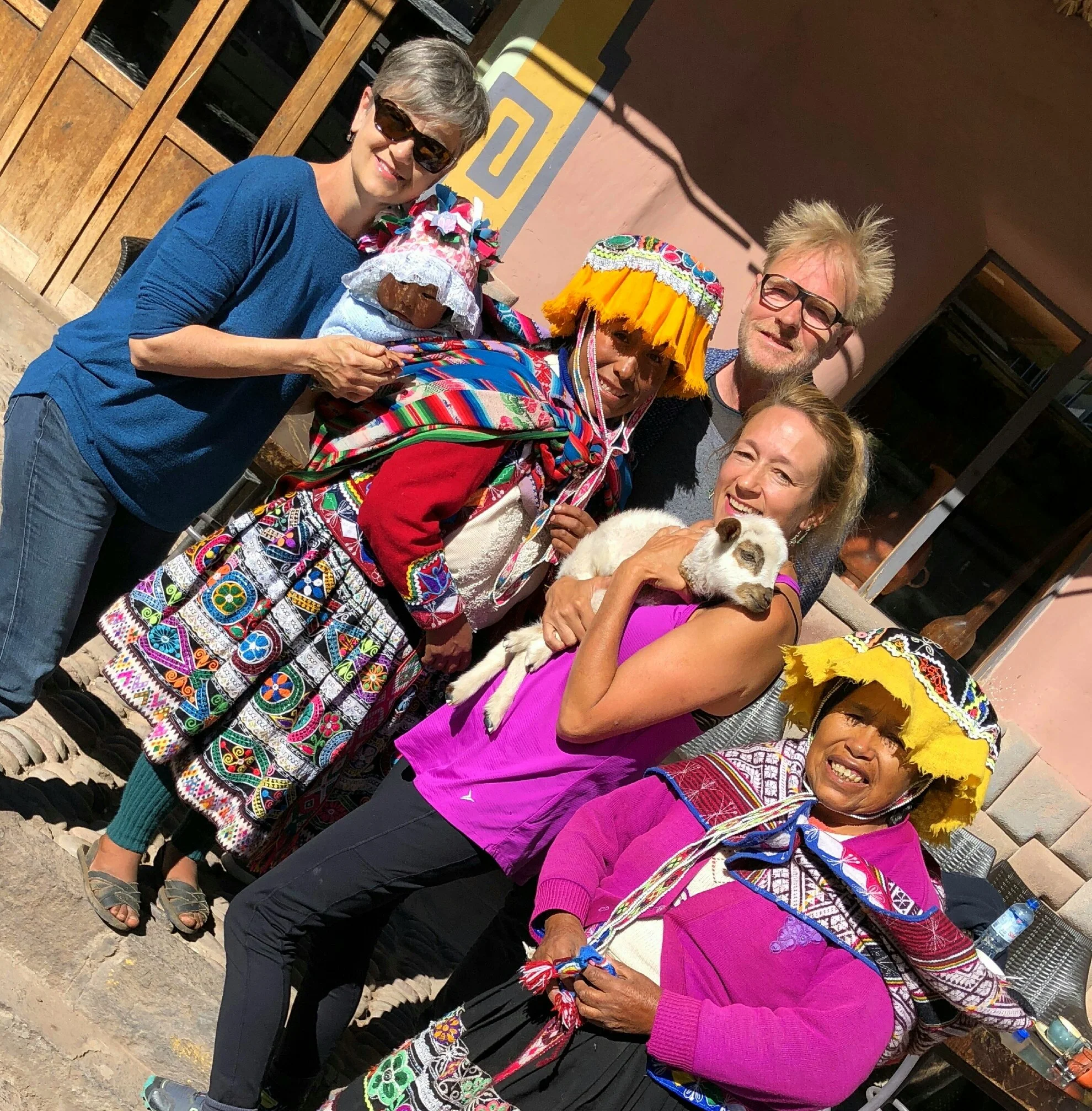 A little lost lamb got found in the Peruvian craft market. 