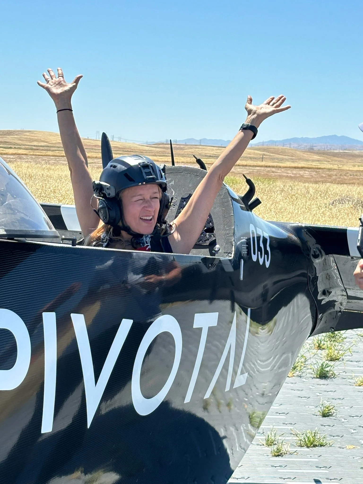 Heather Chirtea, the nation's first female flying car pilot, takes her first flight in the nation's first flying car!