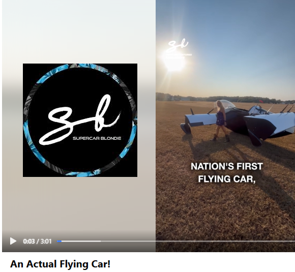 Heather Chirtea, the nation's first female flying car pilot talks on Supercar Blondie about the flying car.