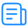 Icon of a newspaper with horizontal lines representing text.