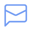 A blue email or mail icon.