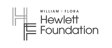 Hewlett Foundation logo with stylized 'H' and 'F' initials, and text 'William + Flora' above 'Hewlett Foundation'.