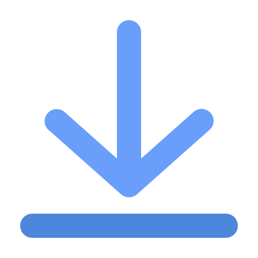 Blue downward arrow pointing to a horizontal line on a black background.