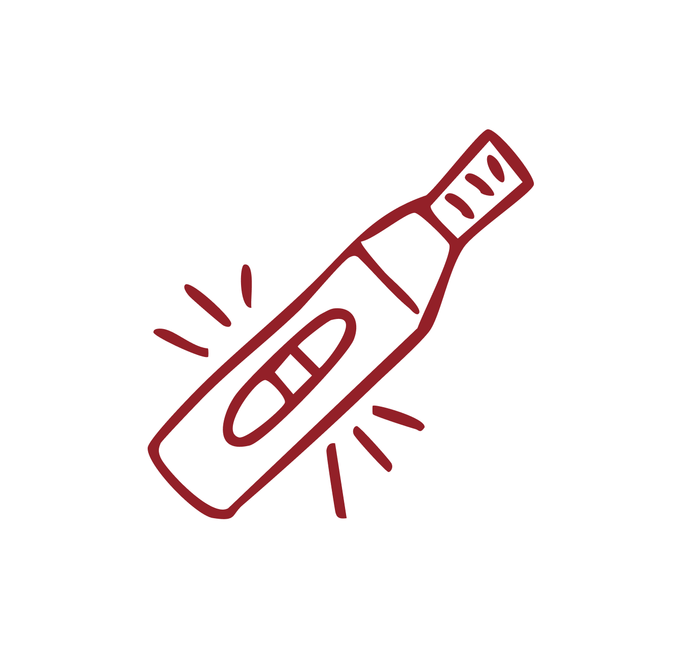 Line drawing of a highlighter pen with rays emanating from it, indicating it is being used or spotlighted.