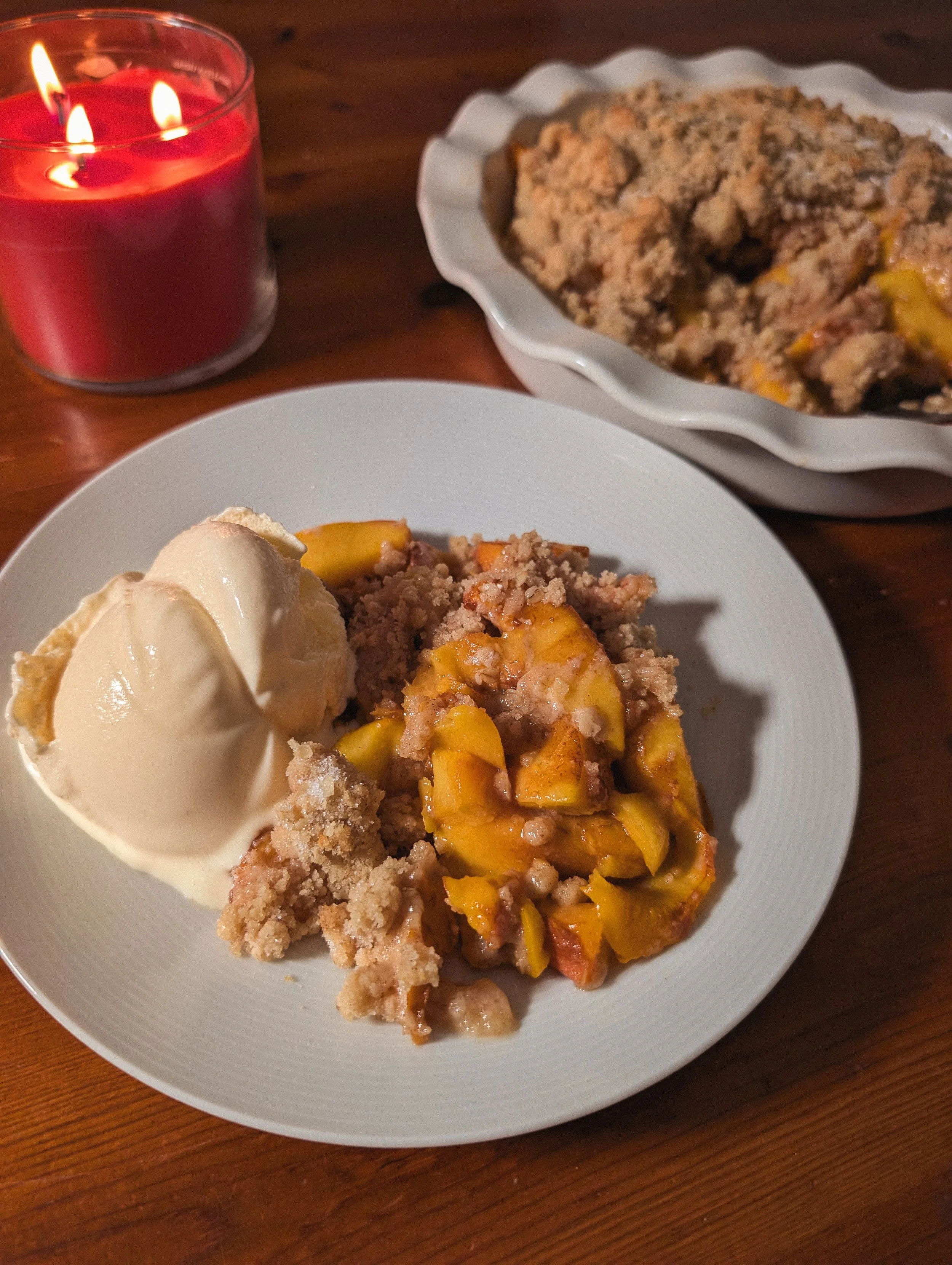 Peach Crisp and Vanilla Ice Cream.jpg