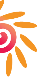 Abstract geometric design with pink and orange shapes