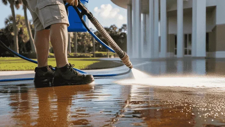 Public Facility Pressure Washing.