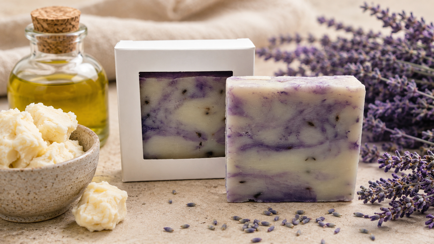 Lavender Blast VEGAN all Natural Soap - 4 ounces (One bar)