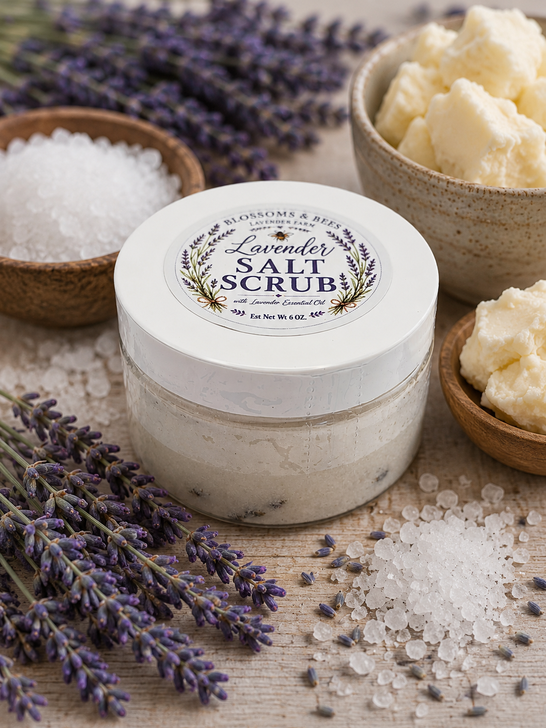Gentle Lavender Sea Salt Scrub: ONE - 4 ounce jar