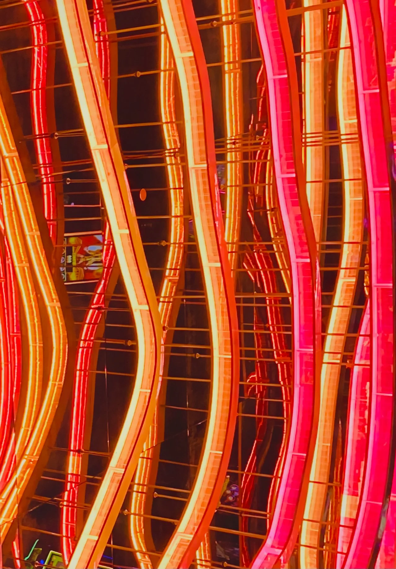 Orange Neon Wave Wall Art