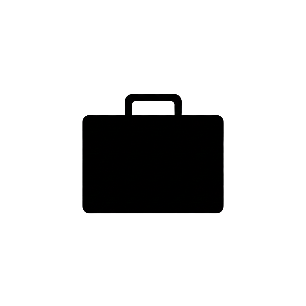 A black logo of a briefcase.