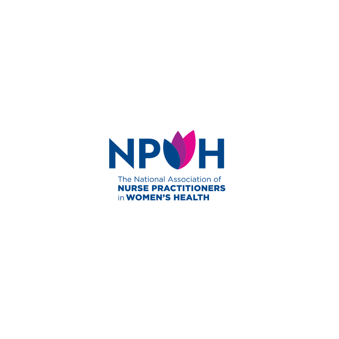 Logo of the National Association of Nurse Practitioners in Women's Health (NPWH), featuring stylized pink and purple leaves or petals and blue text.