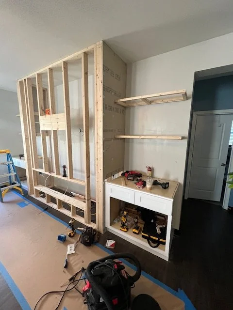 Living Room Fireplace & Built Ins - Framing