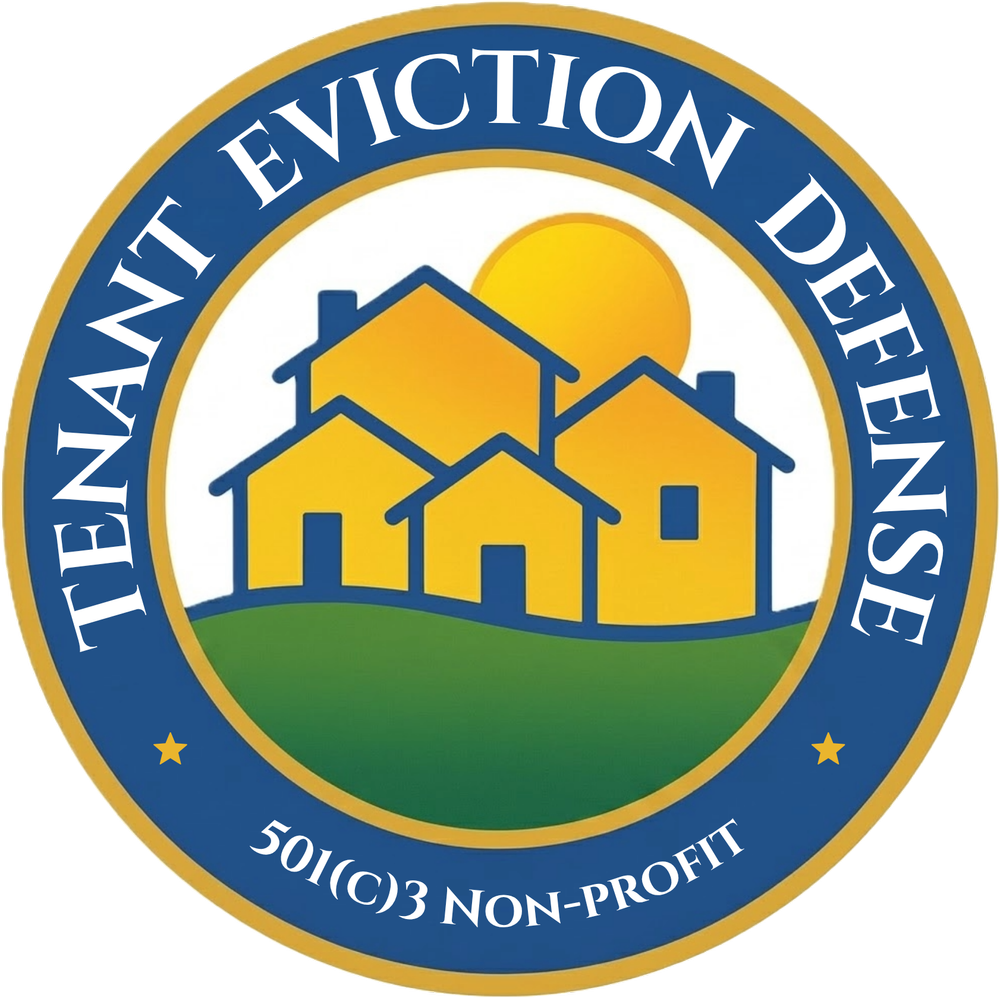 Tenant Eviction Defense seal — California 501(c)(3) nonprofit