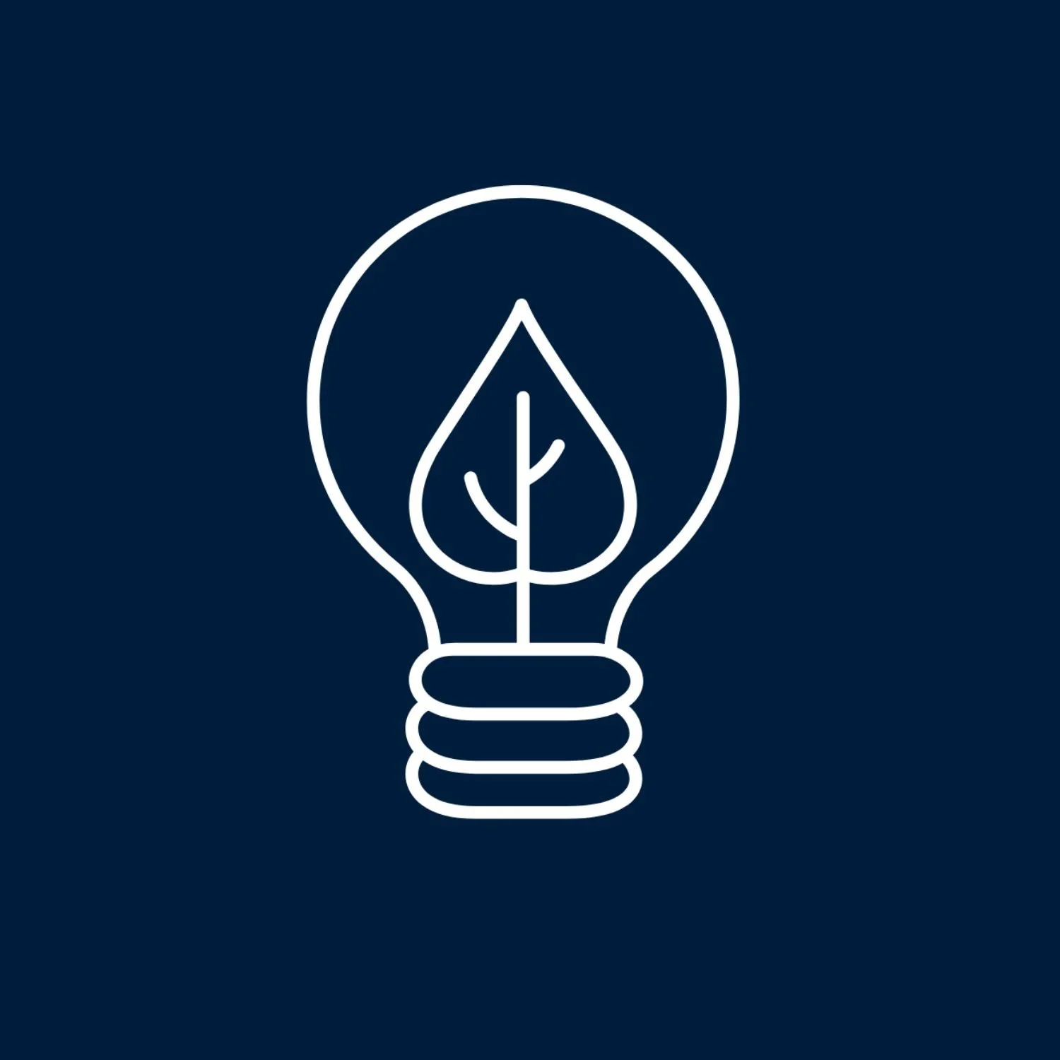 Lightbulb outline with a leaf inside, symbolizing eco-friendly or sustainable ideas.