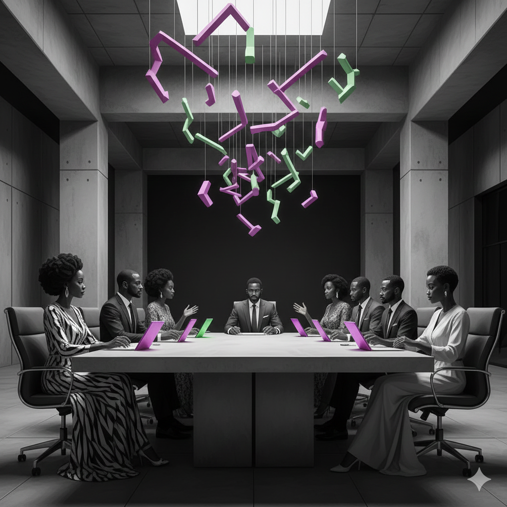 A group of people in a board room