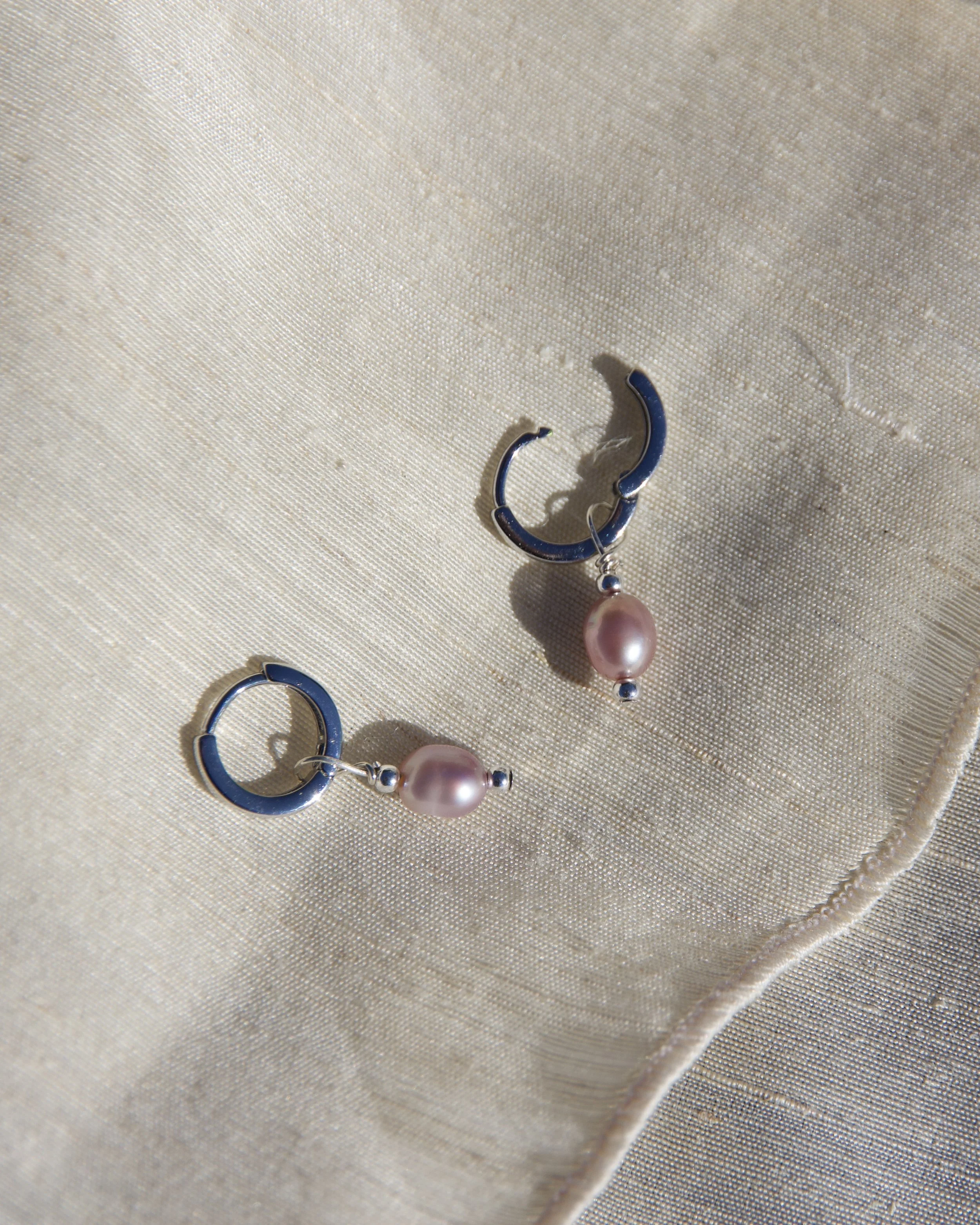 PEONY, FRESHWATER PEARL EARRINGS, S925