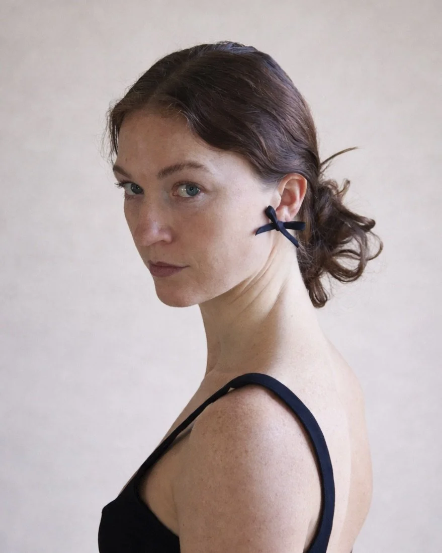 100% SILK BOW EARRINGS, S925