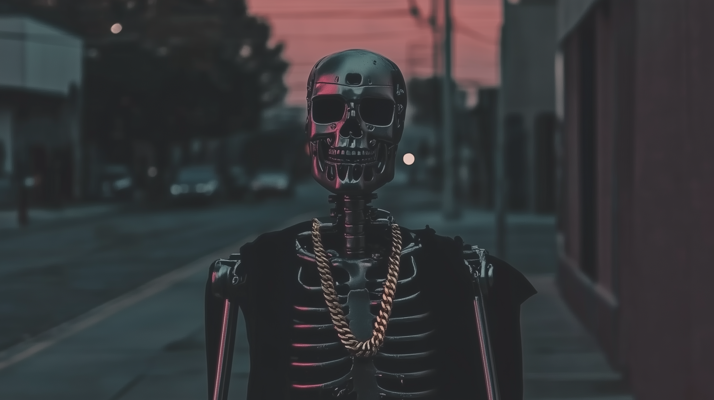 smee06538_futuristic_robot_skeleton_wearing_a_gold_chain_starin_9a9a7bb1-4c54-4a1f-8800-acd09da8a0ca.webp