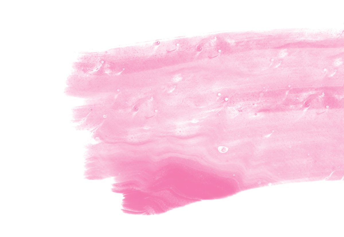 Pink brushed paint stroke on black background.