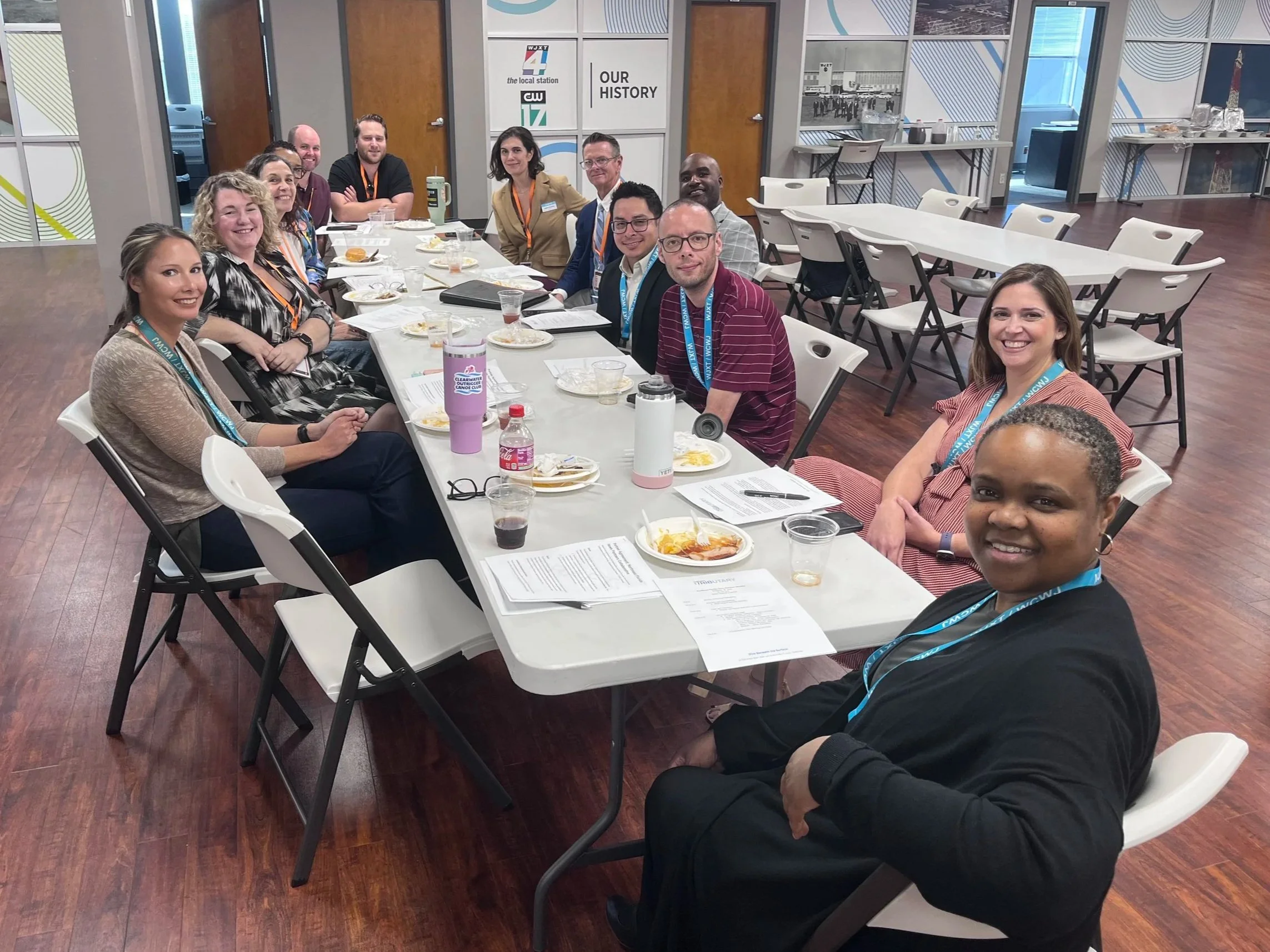 A photograph of collaborative members