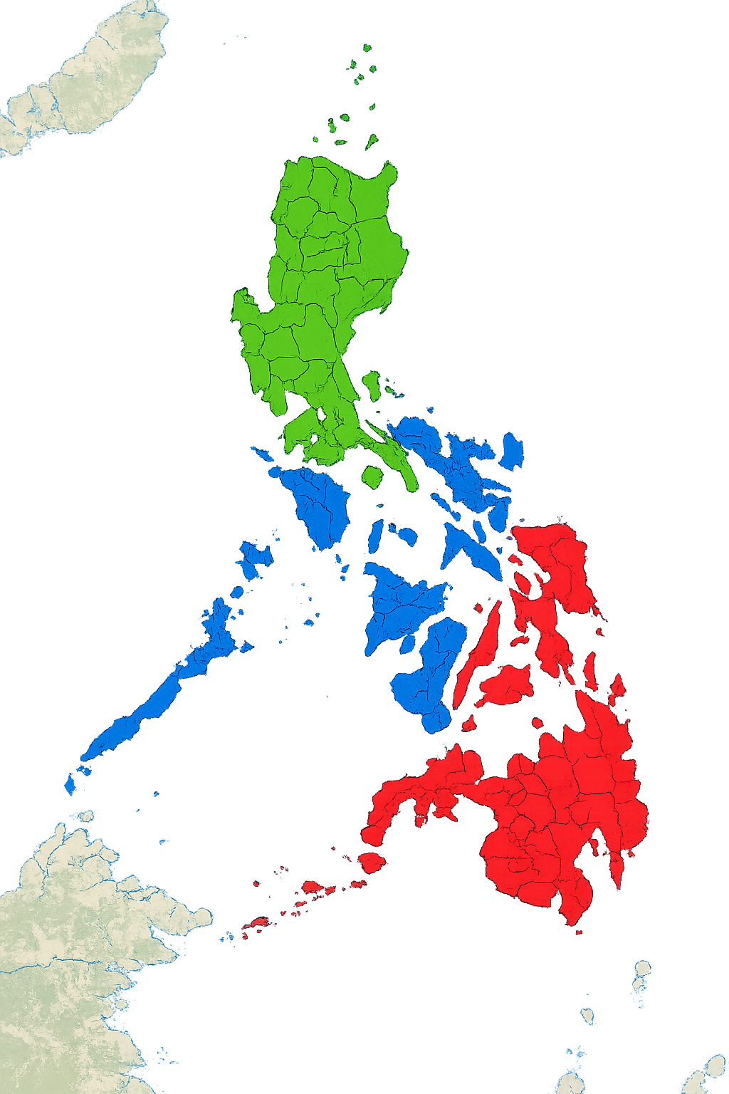 Map of Japan with regions colored in green, blue, and red indicating different categories or data segments.
