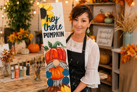 Fall Paint &amp; Sip - Create a Pumpkin Gnome Porch Sign