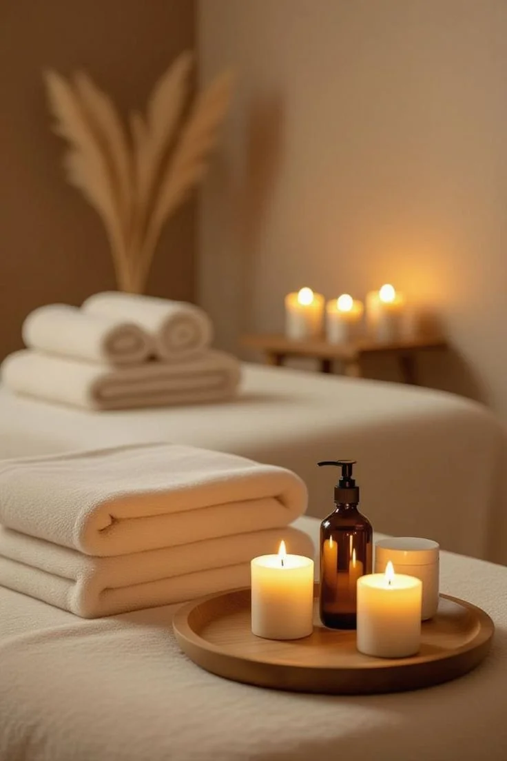 SPA zona su spa lovomis, ranksluosciais ir aromaterapija.