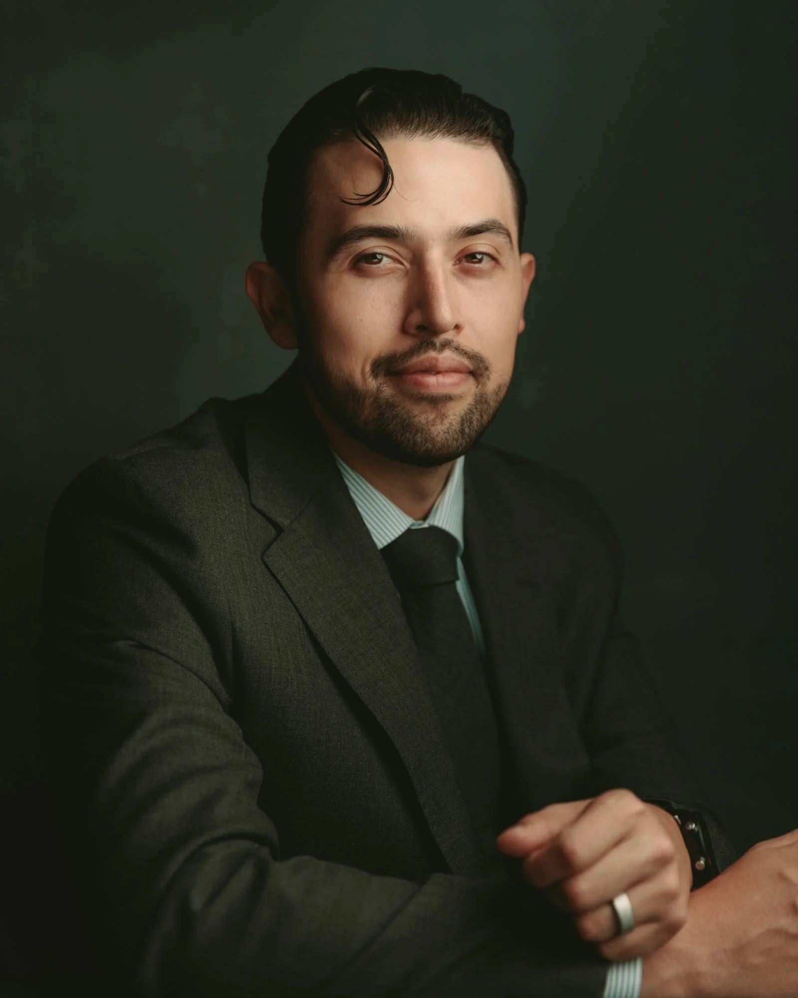 Alfredo Gonzalez, PhD, founder and CEO of Omanta, editorial portrait at Marc Olivier Le Blanc's Mission District studio