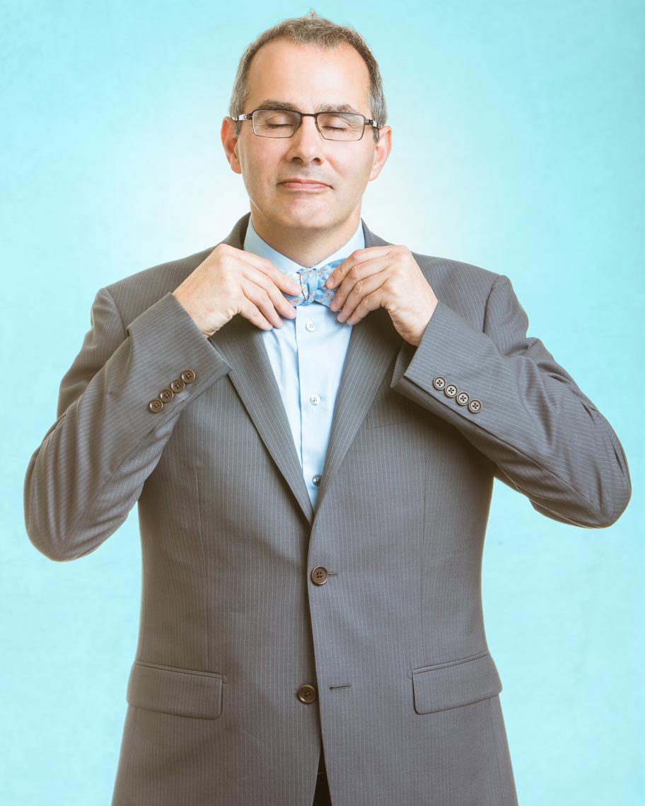 Commercial photographer San Francisco — corporate portrait session for Prudential, colorful executive photography