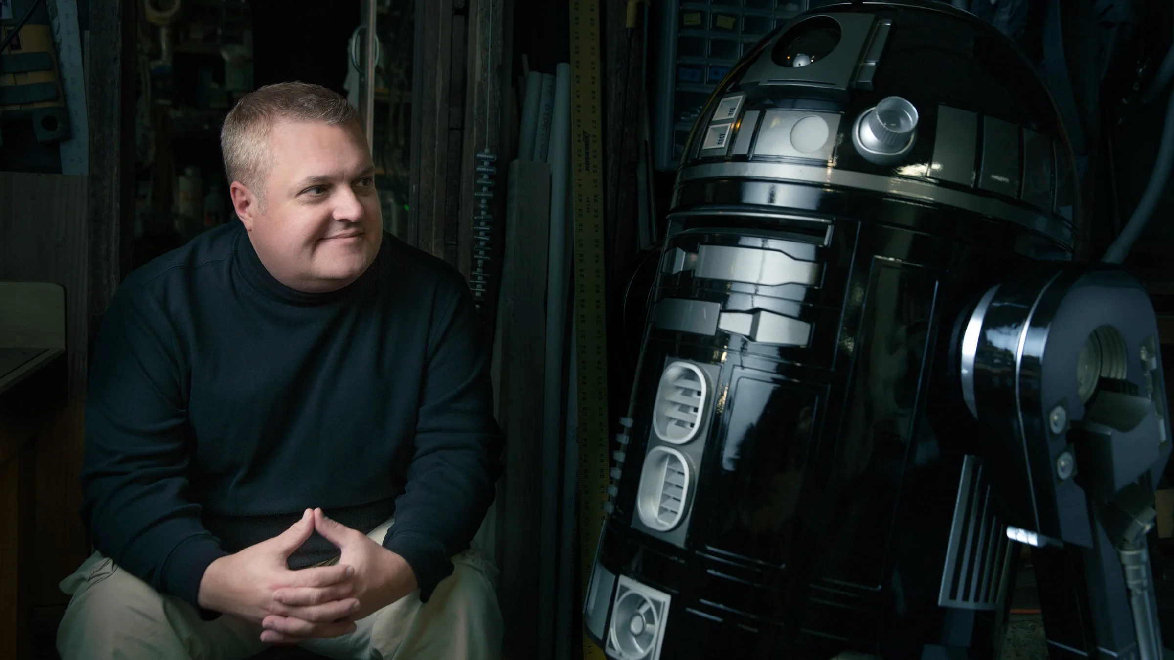 Lifestyle photographer Bay Area — Silicon Valley maker portrait, Brian Munger Star Wars Celebration R2-V1 robot