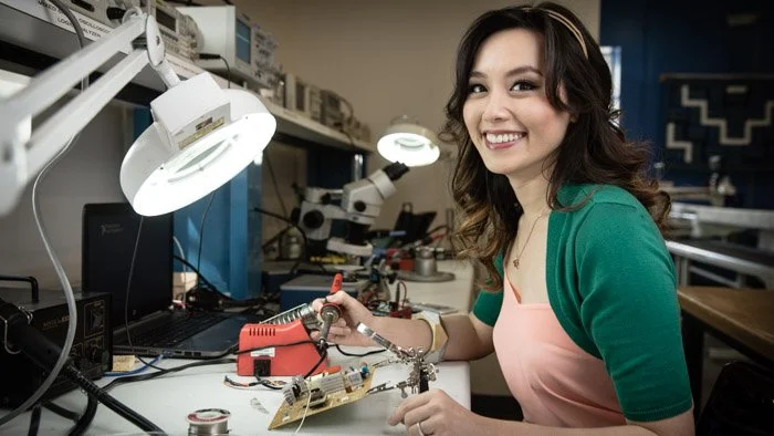 Professional photographer Silicon Valley — Johns Hopkins Gazette editorial portrait, Carol Reiley surgical robotics researcher