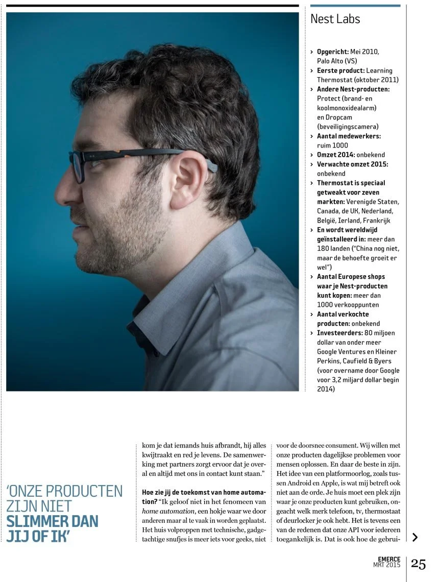 Matt Rogers, co-founder of Nest Labs — San Francisco editorial portrait by Marc Olivier Le Blanc