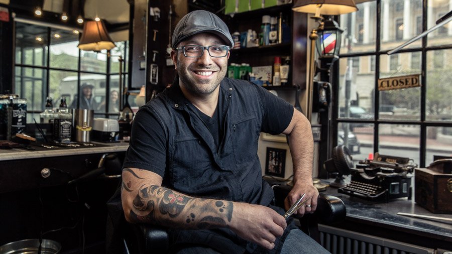 Portrait Photographer SF - Old School Barber, Boston