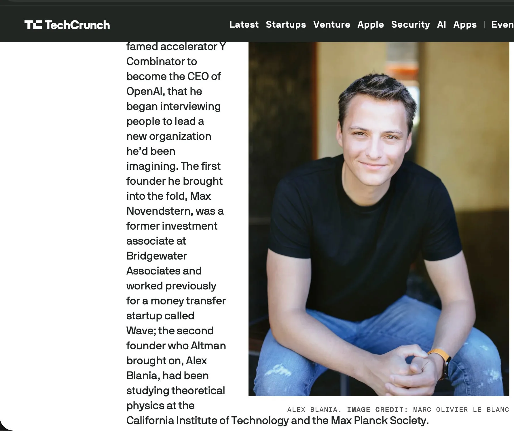 Marc Olivier Le Blanc — Alex Blania, Worldcoin CEO, photographed for Tools for Humanity, TechCrunch