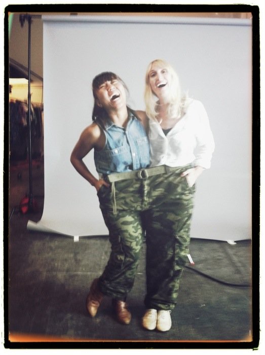On set trying on props — lifestyle photographer Marc Olivier Le Blanc, San Francisco commercial photography Bay Area