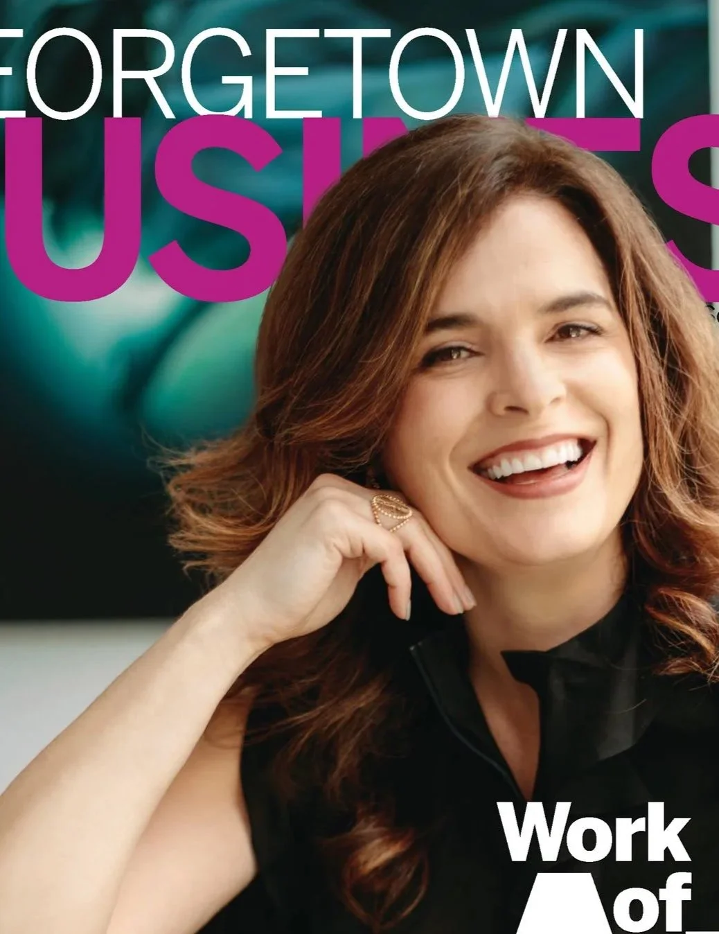 Cover featuring galleries Wendi Norri for Georgetown Business magazine, shot on location in San Francisco, CA - editorial portrait photography by Marc Olivier Le Blanc.