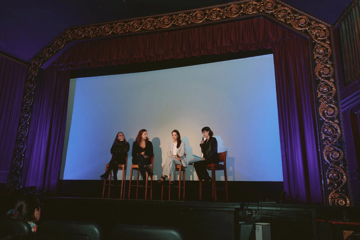 Marion Cotillard speaking at SF French Cinema Days — professional photographer Marc Olivier Le Blanc