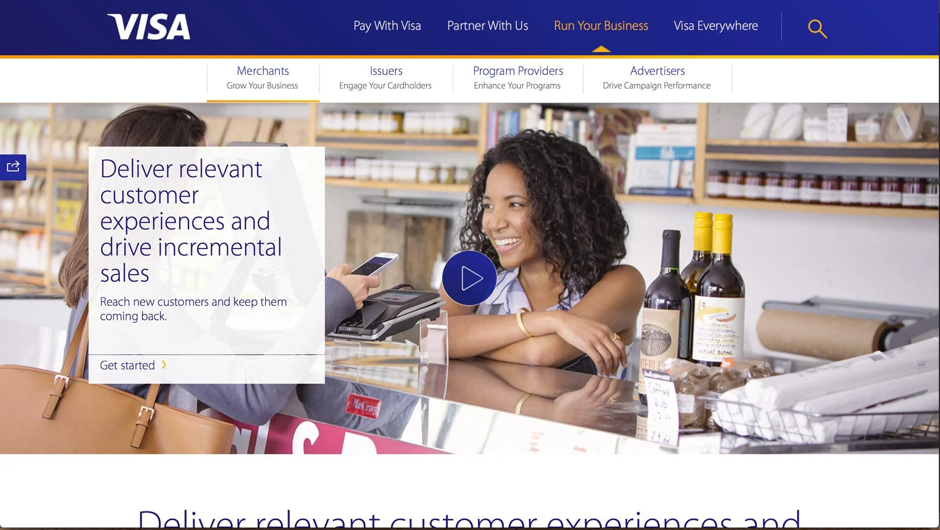 isa advertising campaign hero image featuring a smiling woman business owner at a shop counter, photographed for Visa's Run Your Business web campaign – Marc Olivier Le Blanc Photography