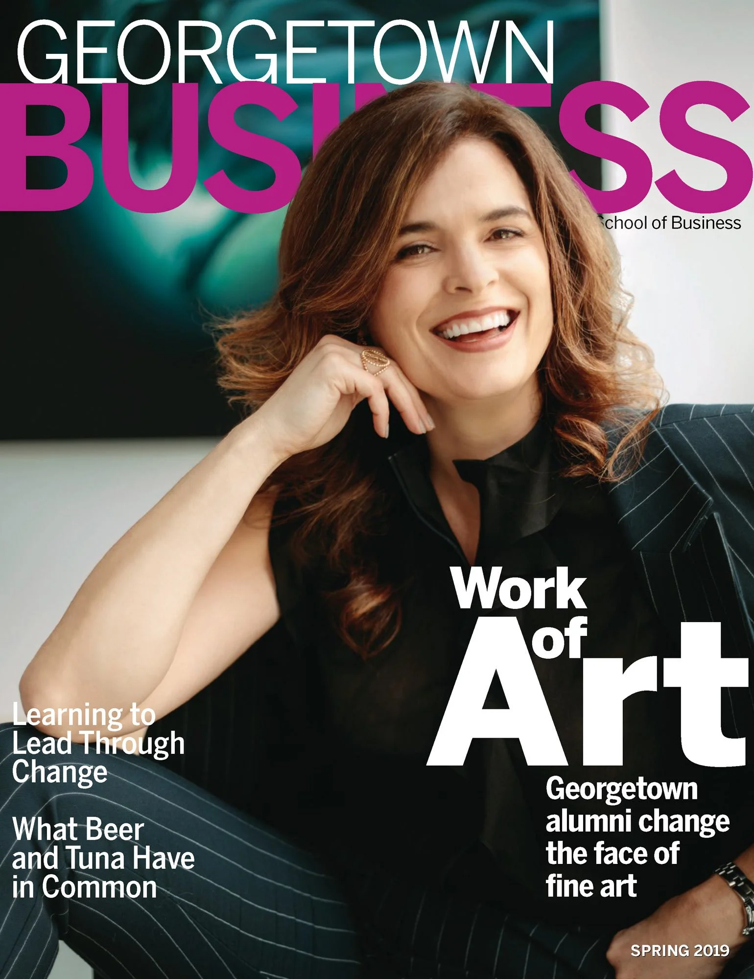 Magazine cover portrait by San Francisco professional photographer Marc Olivier Le Blanc, published in Georgetown Business magazine Spring 2019