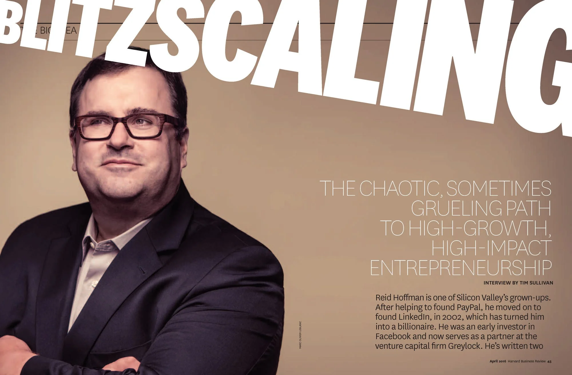 Marc Olivier Le Blanc — Reid Hoffman, PayPal and LinkedIn co-founder, Greylock Palo Alto, Harvard Business Review