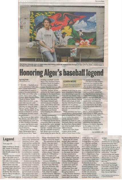 Craig Kelly writes in the Lima News about the beginning stages of the Ray Brown Memorial Park project, 5 July 2023.