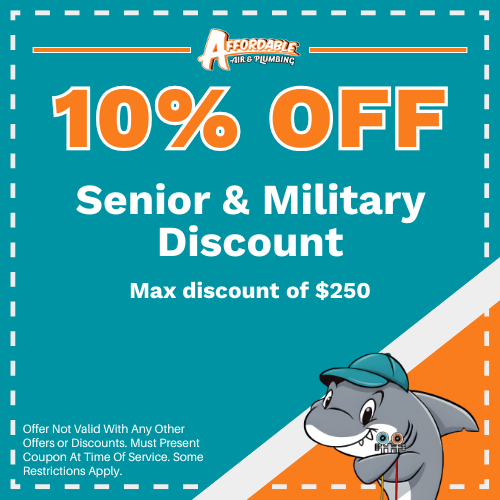 A coupon for 10% off for seniors and members of the military. Max discount of $250.