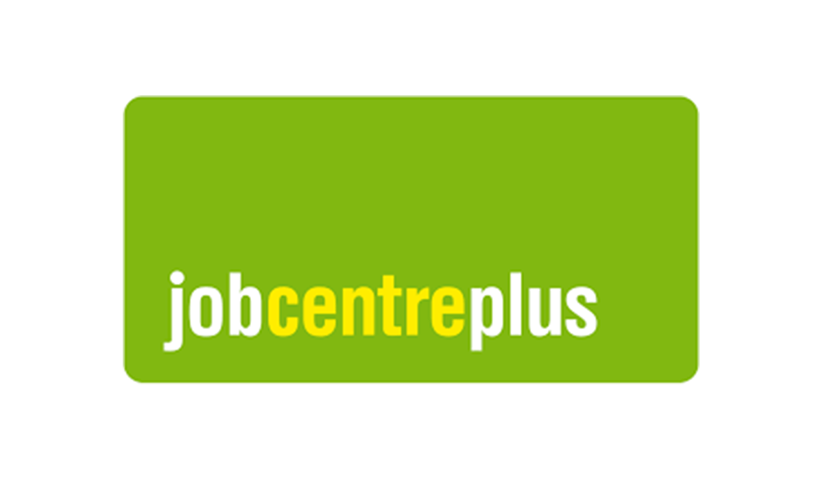 Logo of Jobcentre Plus with white text 'jobcentreplus' on a green rectangular background with a rounded corner.