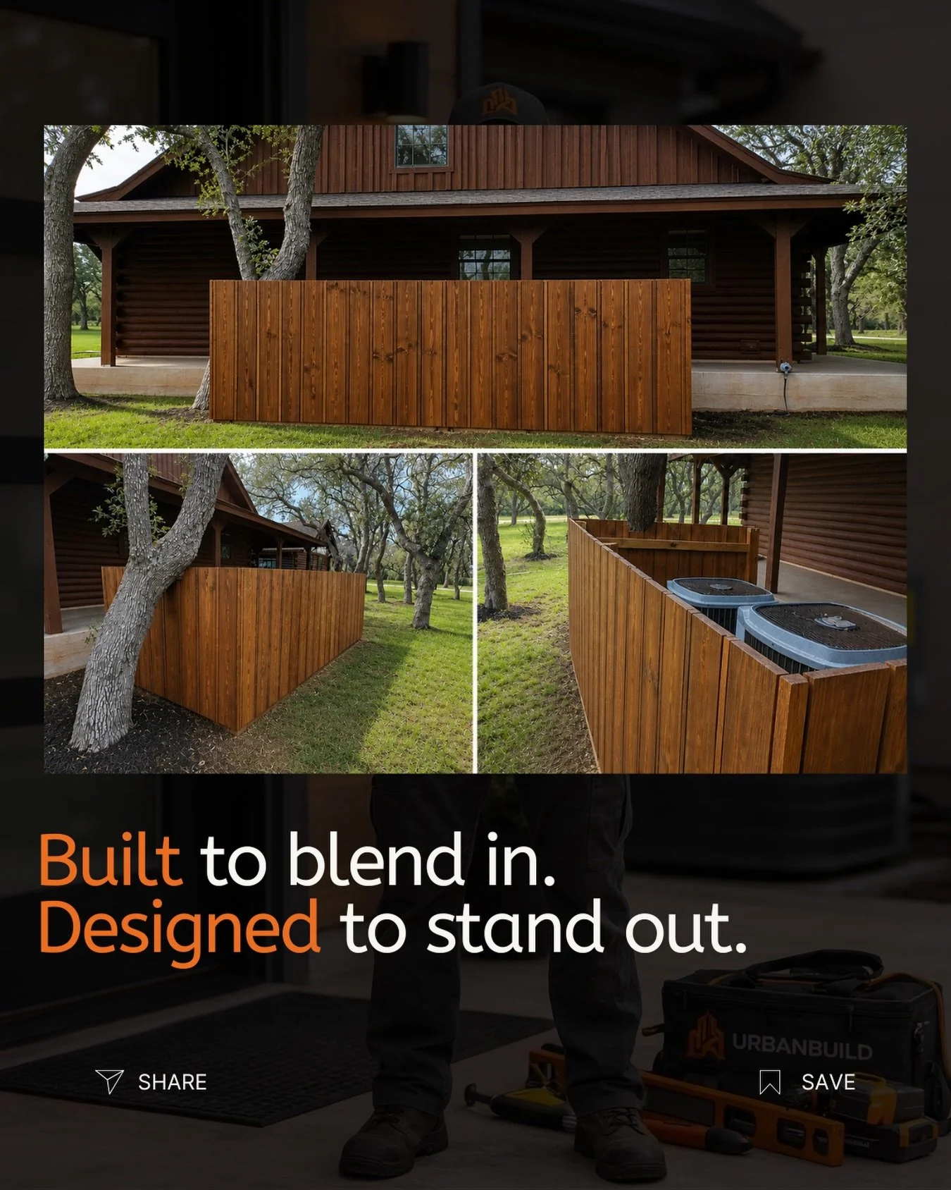 Custom cedar HVAC enclosure completed for this beautiful Hill Country home &mdash; adding privacy, protection, and a clean finished look without taking away from the property&rsquo;s style.
Need custom exterior work, repairs, or home upgrades? UrbanB
