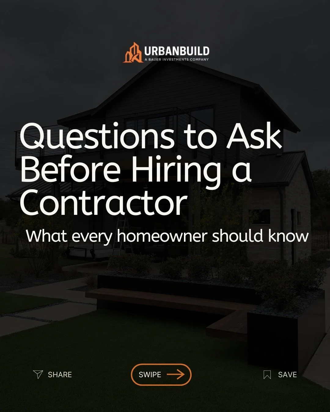 Before hiring a contractor, make sure you&rsquo;re asking the right questions. 

Swipe through for what every homeowner should know before starting a renovation or custom build. 

Ready to start your project? Comment &ldquo;QUOTE&rdquo; below 🔥 

#H