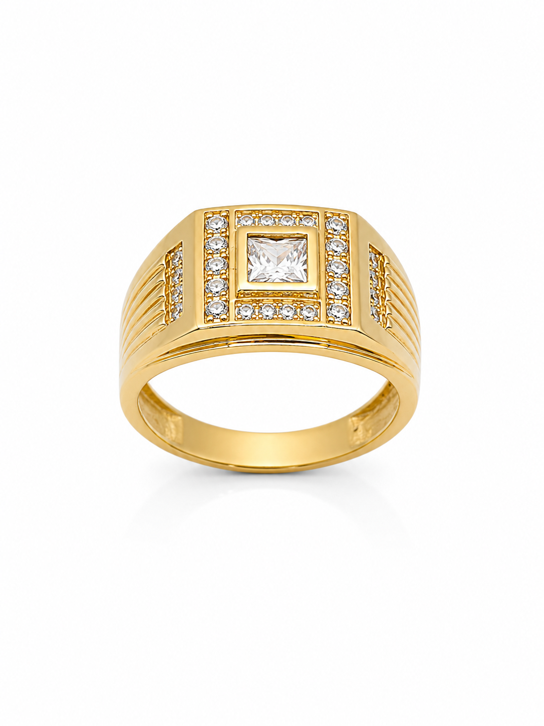 10k One Stone Men Ring
