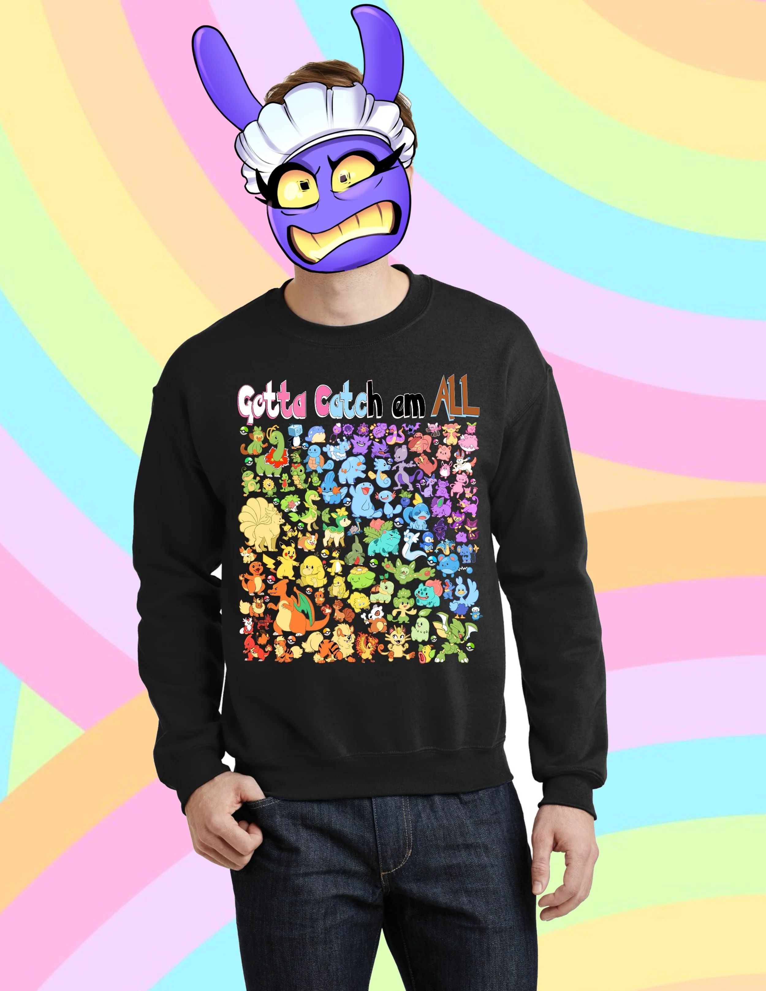 Pokemon Cotton Crew Necks Adult/Kid Sizes